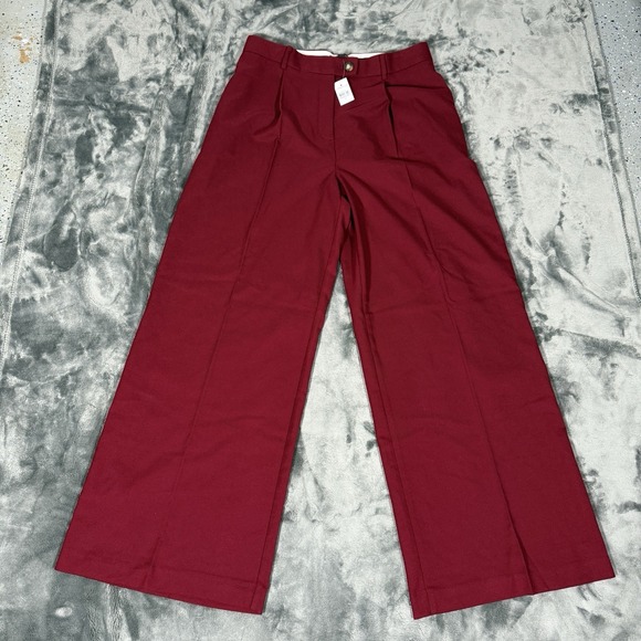 Ann Taylor Pants - Ann Taylor Pants Womens 8 Red Wide Leg Polyester Viscose Dress Work Business NWT